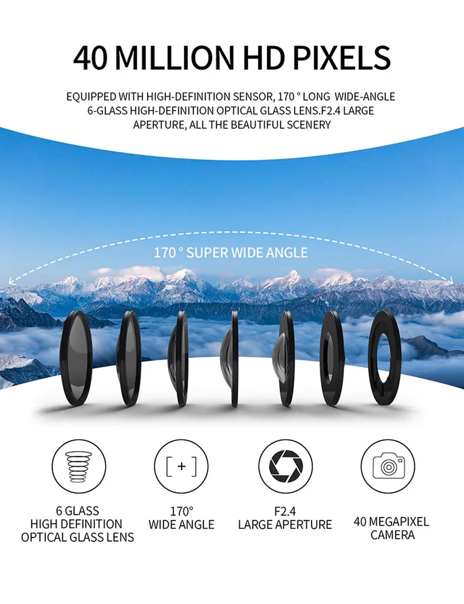 Action Camera 4K60FPS WiFi Anti-shake Action Camera With Remote Control Screen Waterproof Sport Camera drive recorder - Kergle