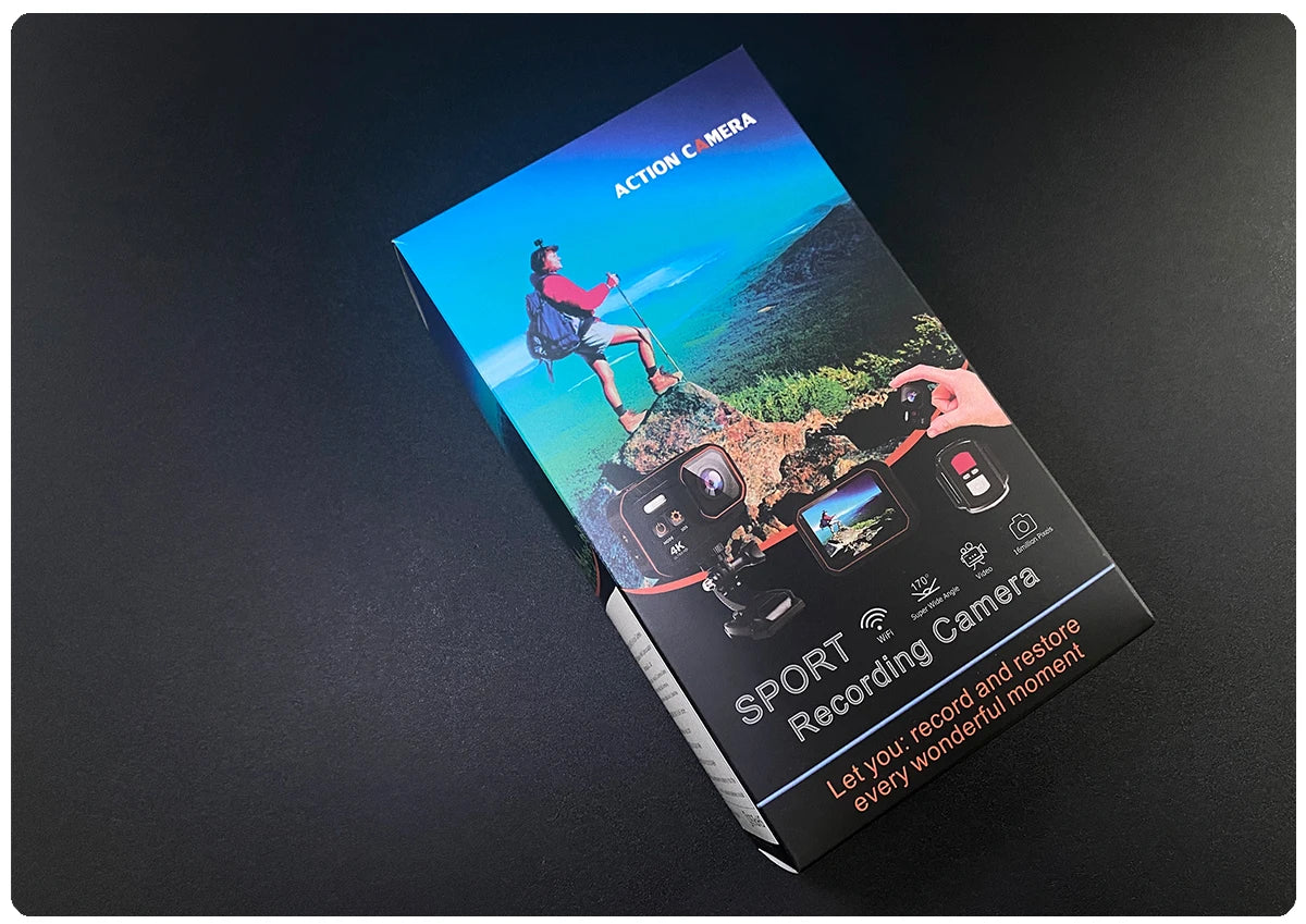 Action Camera 4K60FPS WiFi Anti-shake Action Camera With Remote Control Screen Waterproof Sport Camera drive recorder - Kergle