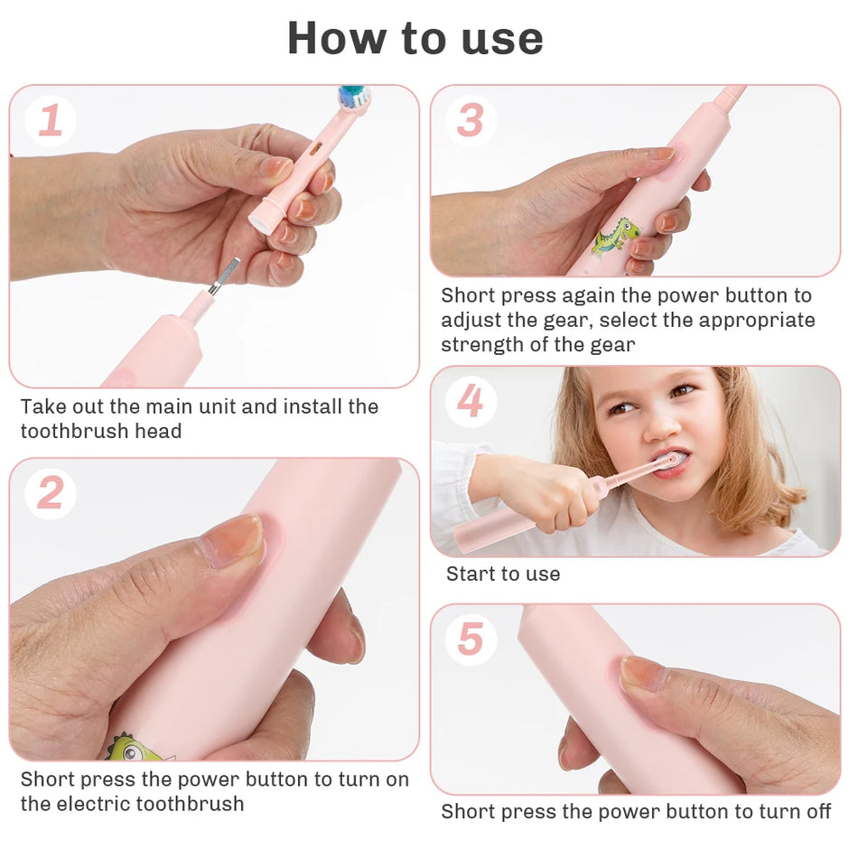 Smart Rotating Electric Toothbrush, Rechargeable Toothbrush with 4 Heads, Adults Soft Toothbrush - Kergle