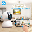 Smart Camera 1080P 360 Angle WiFi Night Vision Webcam Video IP Camera Baby Security Monitor AI Auto Tracking for Smartlife APP - Kergle