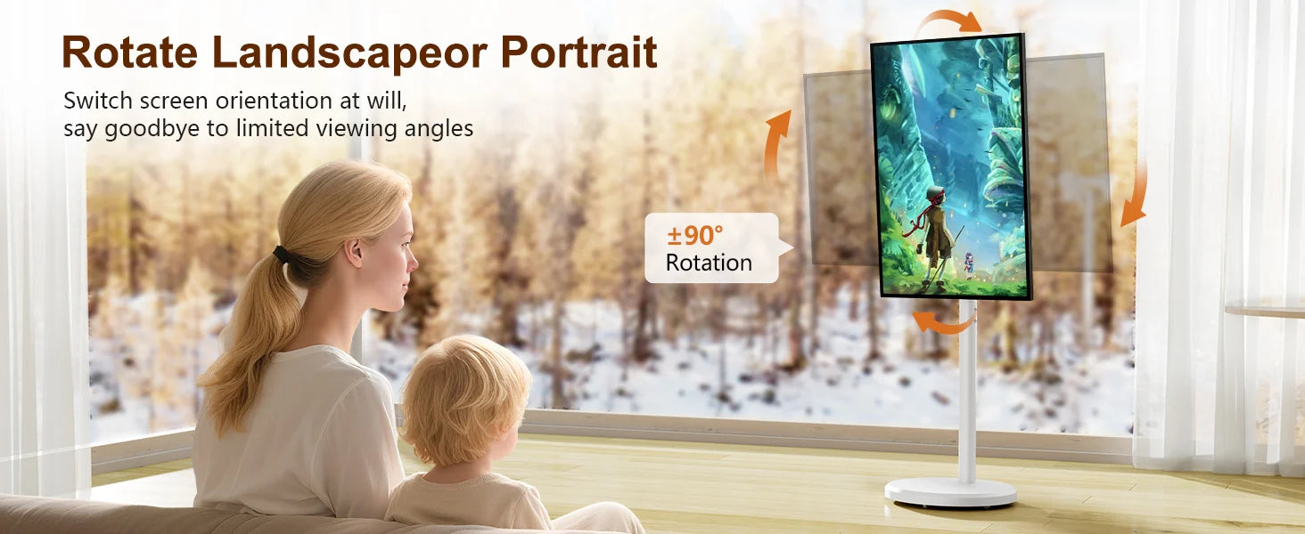 Rolling TV Cart for 10-42 Inch TV Stand Mobile Computer Stand Vertical Monitor Stand Screen Hanger Floor Art Display Stand - Kergle