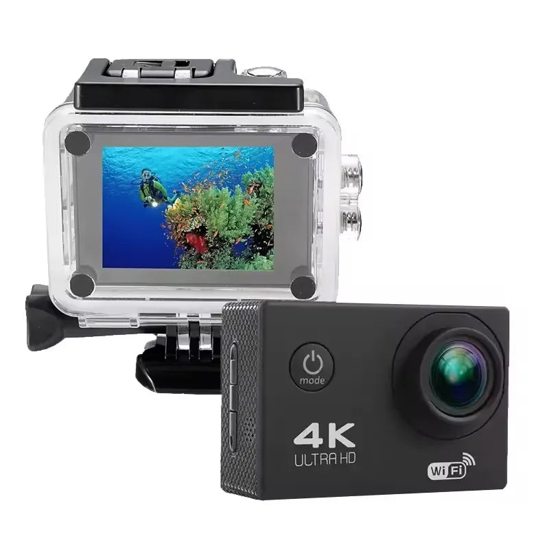  Action Camera 4K WiFi 2.0 Inch Touch Screen 140° Wide Angle Video Recording 30M Waterproof Bicycle Motorcycles Sports Cameras - Kergle