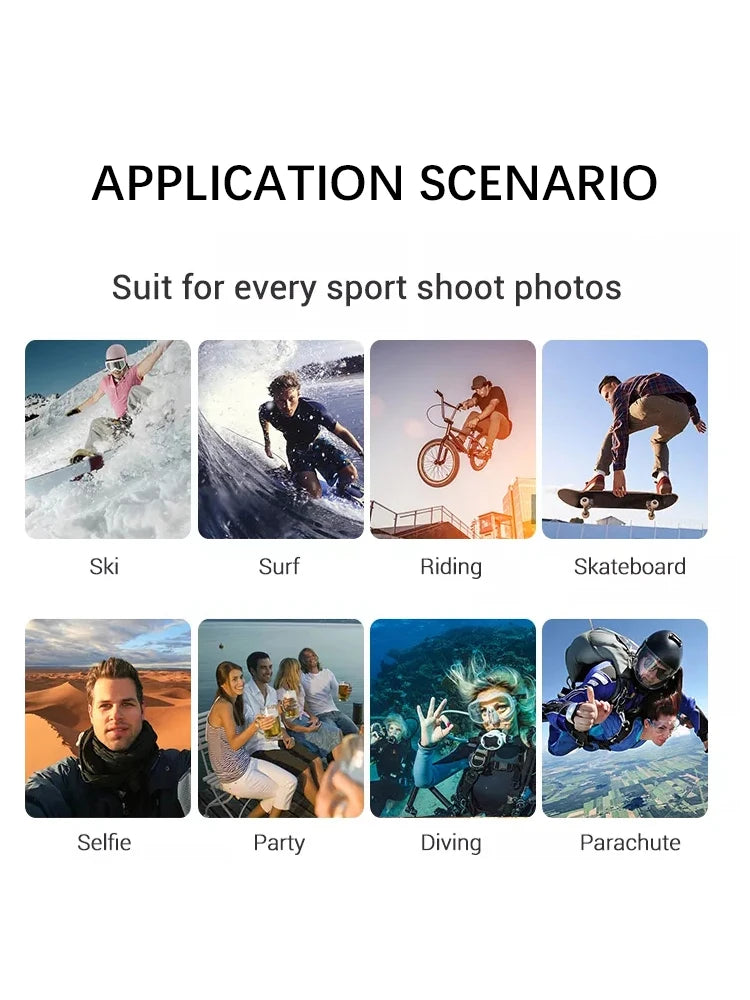  Action Camera 4K WiFi 2.0 Inch Touch Screen 140° Wide Angle Video Recording 30M Waterproof Bicycle Motorcycles Sports Cameras - Kergle