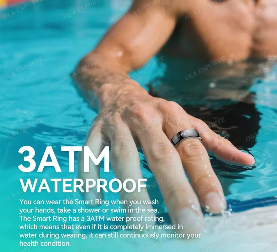 New ECG Monitor Smart Ring 2025 Heart Rate Blood Oxygen Health Monitoring Multi-sport Mode Temperature 3ATM Waterproof Smartring - Kergle