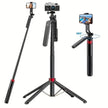 Portable camera tripod with wireless remote control and 360 ° rotation for video recording, video recording, and live streaming - Kergle