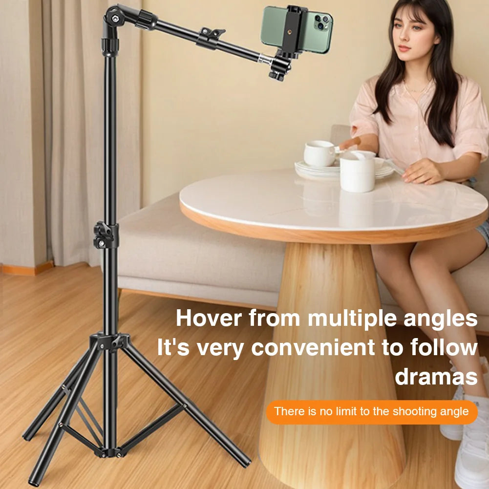 Phone Tripod Adjustable Horizontal Overhead Tripod Cell Phone Tripod Stand for Video Recording/Watching/Vlog Live Stream Tripod - Kergle