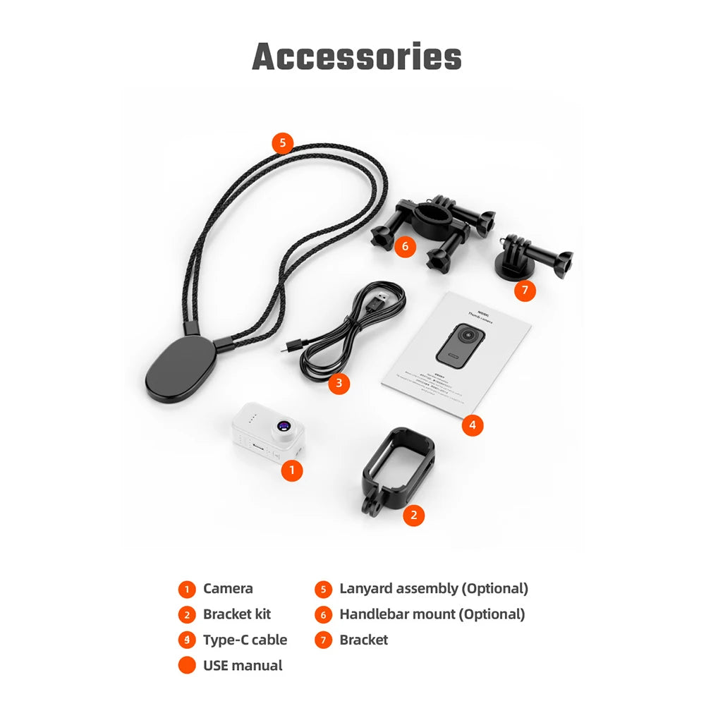 Thumb Actions Camera HD Motion Recorder Camera Cycle Riding VCR Pet Camera Mini Portable Sports DV Body-Cam For Photography