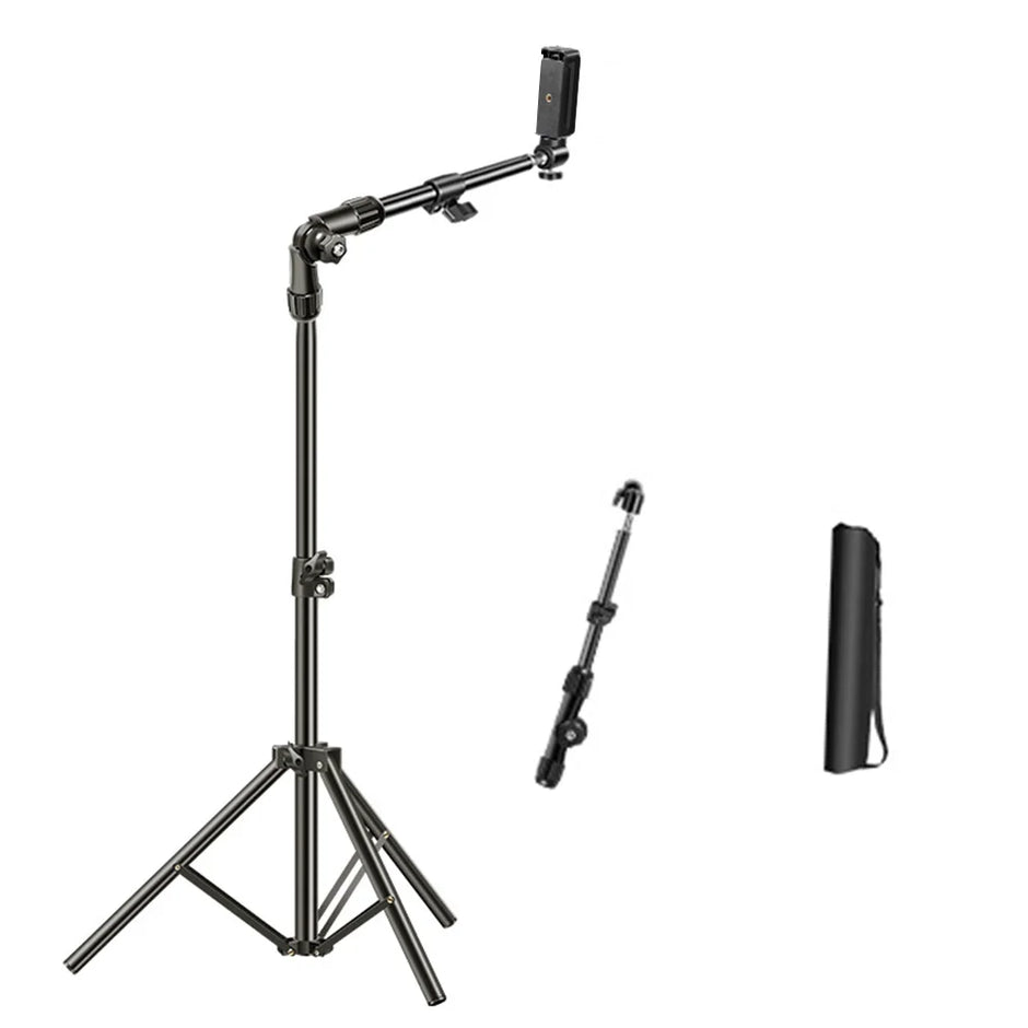 Phone Tripod Adjustable Horizontal Overhead Tripod Cell Phone Tripod Stand for Video Recording/Watching/Vlog Live Stream Tripod - Kergle