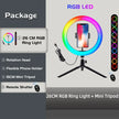 RGB Ring Light Lamp Ring Round With Remote Control For Smartphone Mobile Led Video Light Ring Make Youtube Photographic Lighting - Kergle