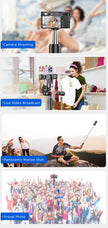 Tripod for Mobile Phone,2m Portable Selfie Stick with Wireless Remote Shutter,Stand for Camera Phone Photography - Kergle