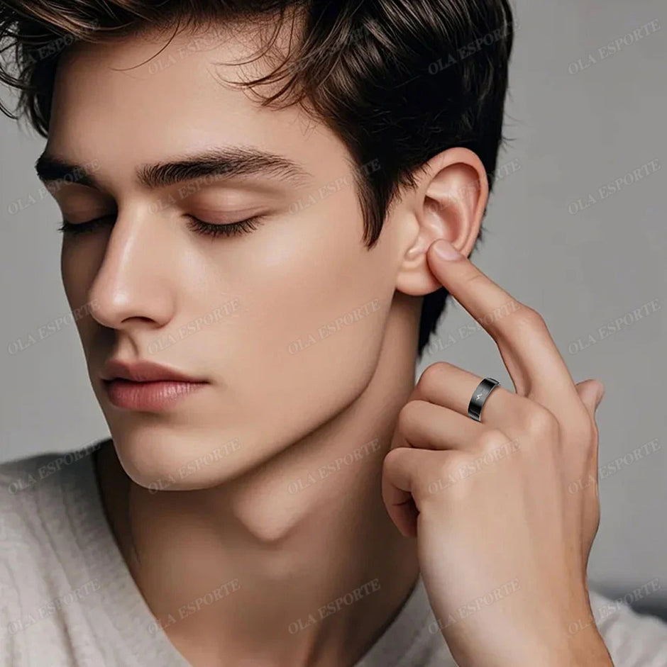 New ECG Monitor Smart Ring 2025 Heart Rate Blood Oxygen Health Monitoring Multi-sport Mode Temperature 3ATM Waterproof Smartring - Kergle