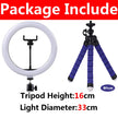 LED Ring Light Photography Adjustable Lighting Phone Ringlight With 20cm Tripod Stand USB Round Fill Lamp For Phone Video Live - Kergle