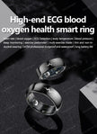 New ECG Monitor Smart Ring 2025 Heart Rate Blood Oxygen Health Monitoring Multi-sport Mode Temperature 3ATM Waterproof Smartring - Kergle