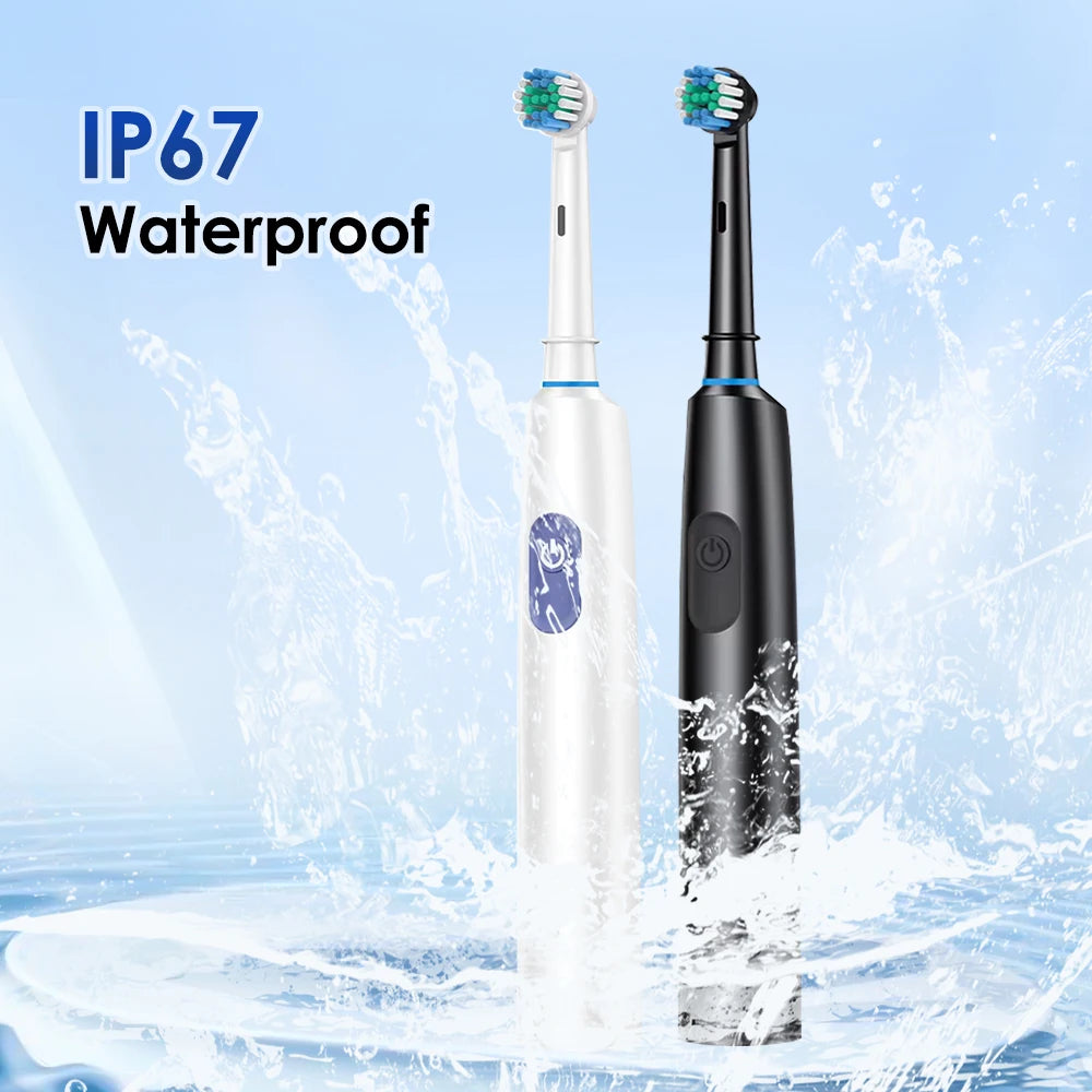 Smart Rotating Electric Toothbrush, Rechargeable Rotary Toothbrush with 4 Heads, Electric Toothbrush for Adults Soft Replacement
