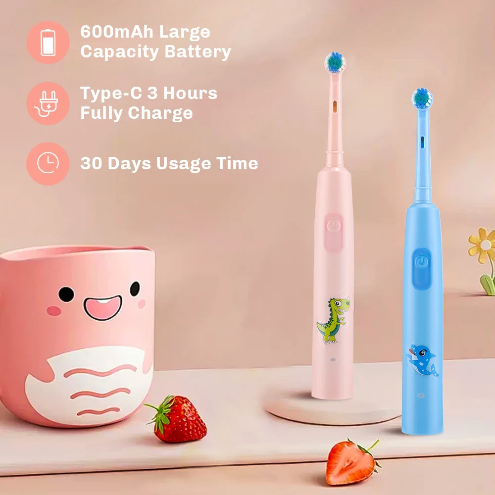 Smart Rotating Electric Toothbrush, Rechargeable Rotary Toothbrush with 4 Heads, Electric Toothbrush for Adults Soft Replacement