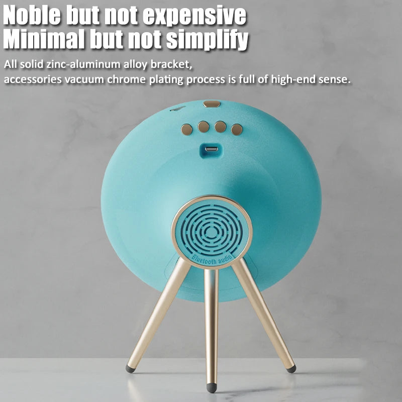 Smart Bluetooth Speaker Wireless Mirror Sound Box Desktop Alarm Clock with LED Night Light Music Player - Kergle