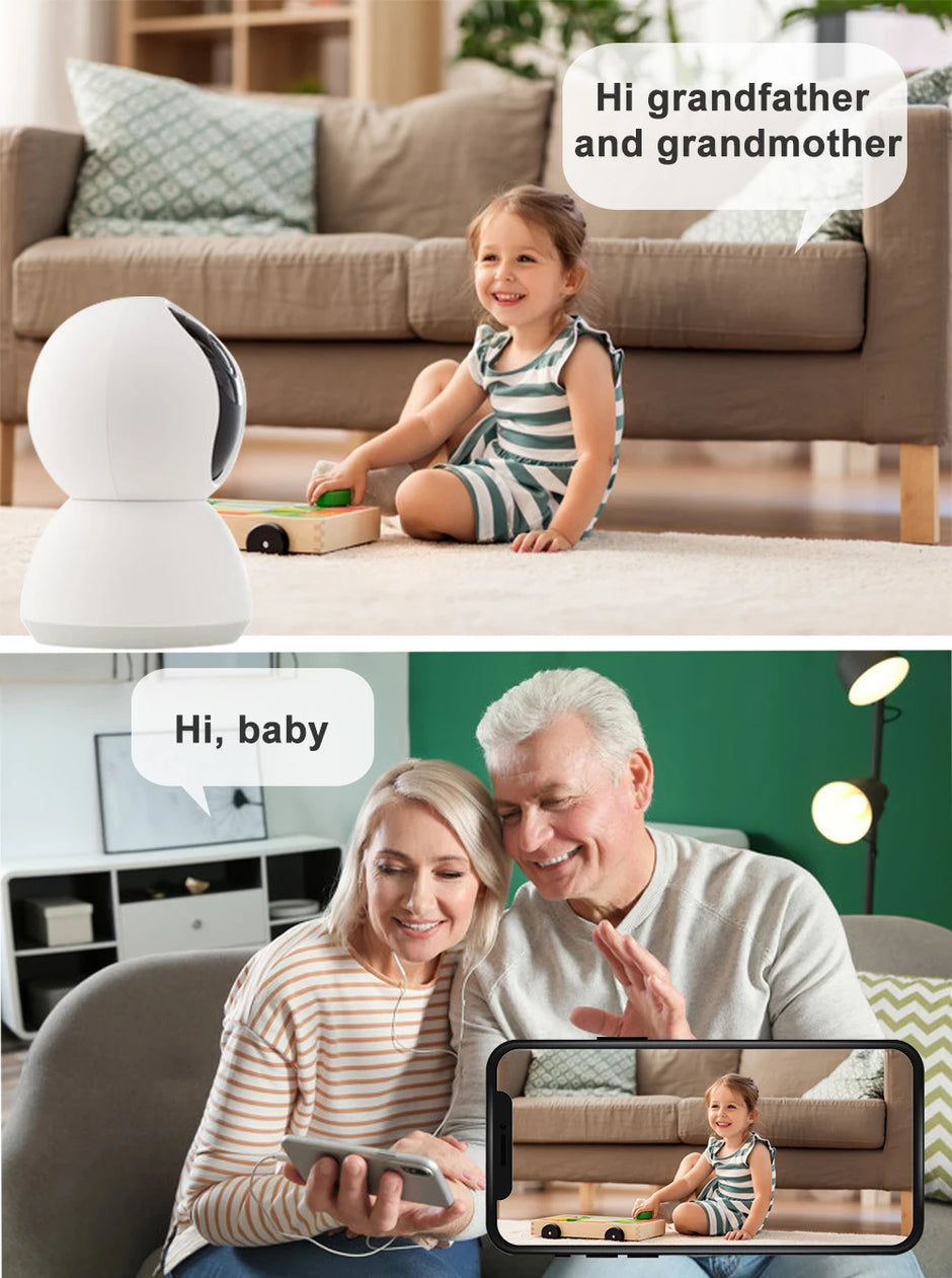 Smart Camera 1080P 360 Angle WiFi Night Vision Webcam Video IP Camera Baby Security Monitor AI Auto Tracking for Smartlife APP - Kergle