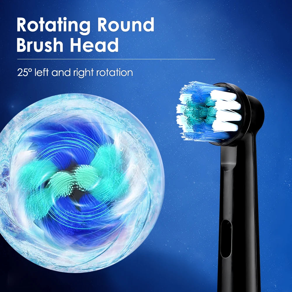 Smart Rotating Electric Toothbrush, Rechargeable Rotary Toothbrush with 4 Heads, Electric Toothbrush for Adults Soft Replacement