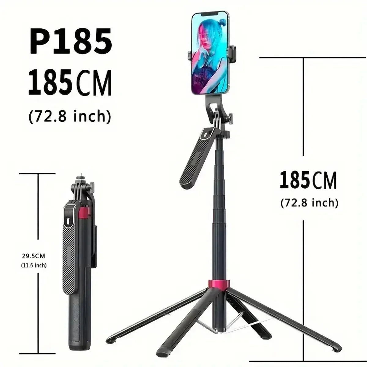 Portable camera tripod with wireless remote control and 360 ° rotation for video recording, video recording, and live streaming - Kergle