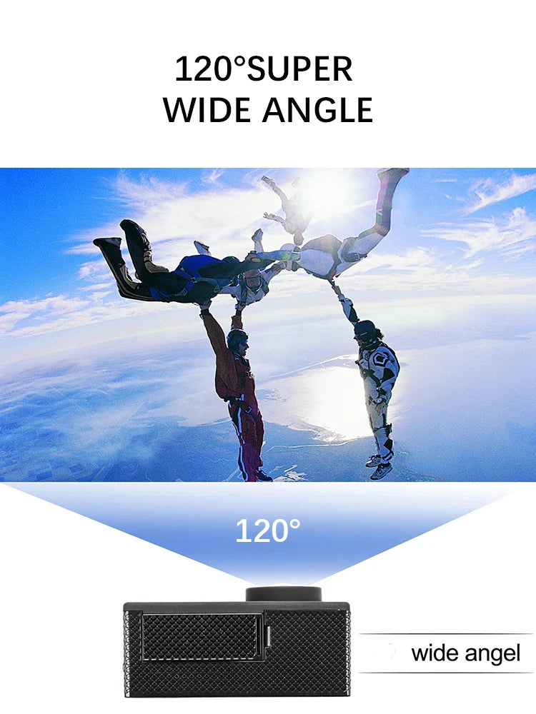  Action Camera 4K WiFi 2.0 Inch Touch Screen 140° Wide Angle Video Recording 30M Waterproof Bicycle Motorcycles Sports Cameras - Kergle