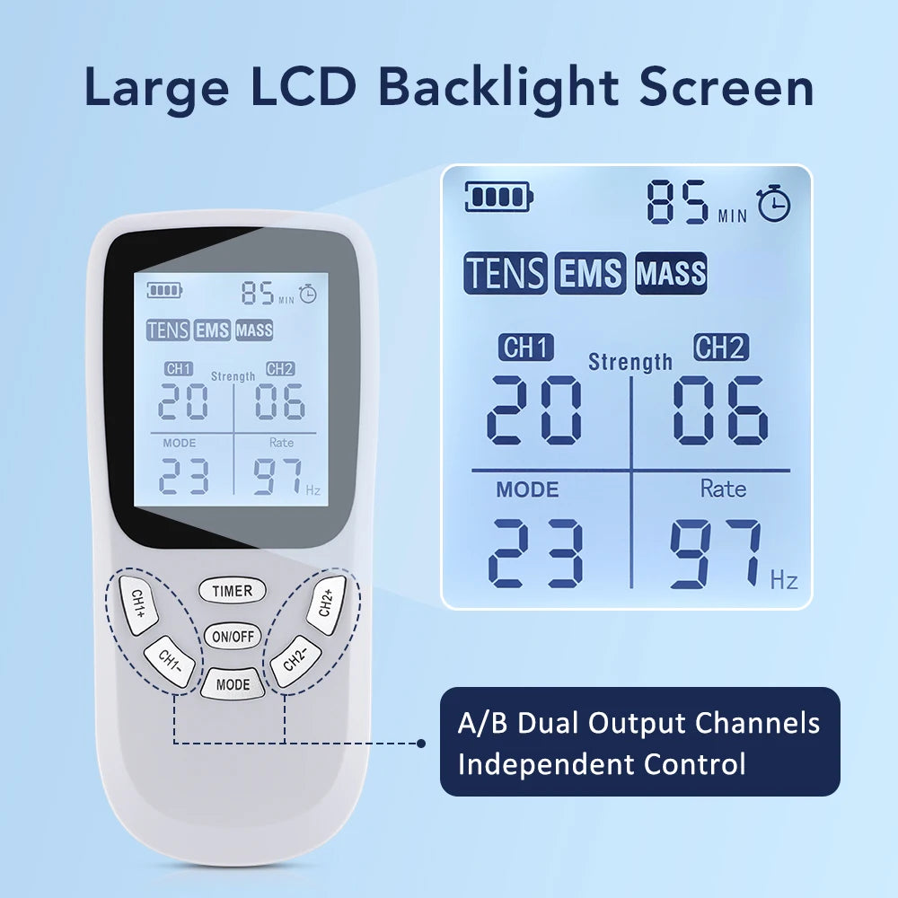 Electronic Pulse Massager TENS EMS Muscle Stimulator Physiotherapy Instrument Multiple Output Meridian Apparatus Health Care - Kergle