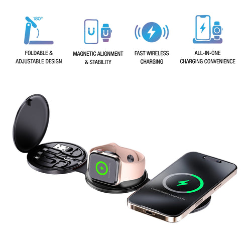 Complete Wireless Charging & Comfort Bundle – Sip & Charge 2-in-1 Mug Warmer + 5-in-1 Folding Charging Station-1