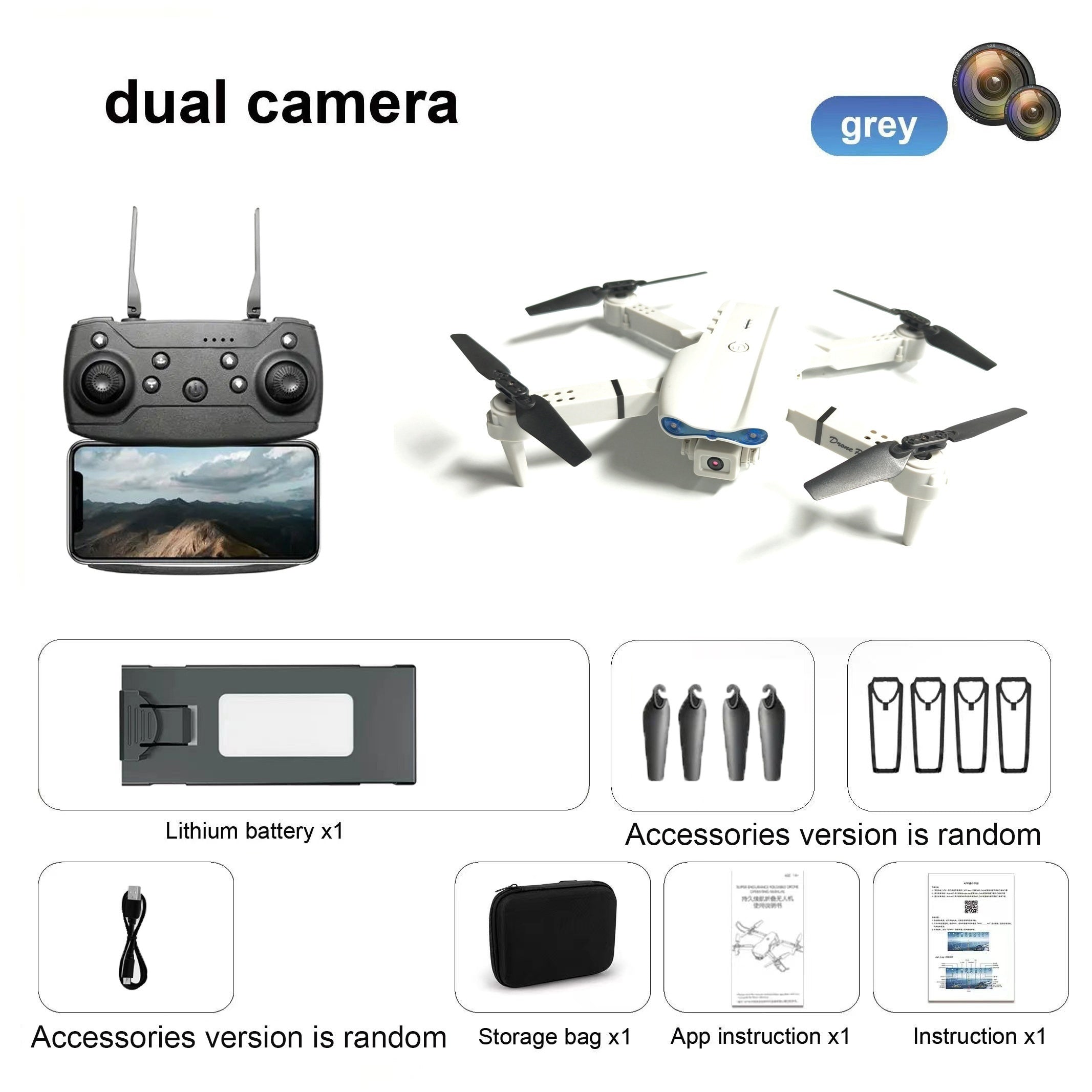 E99pro K3 Drone High-definition Aerial Photography Dual Camera Single Battery Optical Flow Fixed-point Hovering Quadcopter Remote Control Helicopter - Kergle